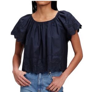 GAP Eyelet‎ Flutter Sleeve Top Size XXSMALL